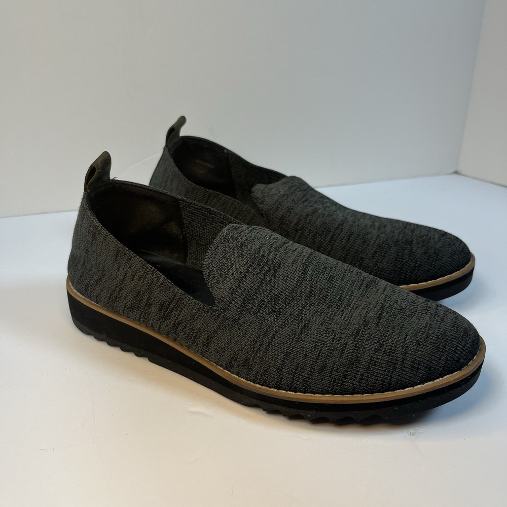 Eileen Fisher Shoes Women's Size 8 Slip On Novo Loafers Stretch‎ Knit Gray